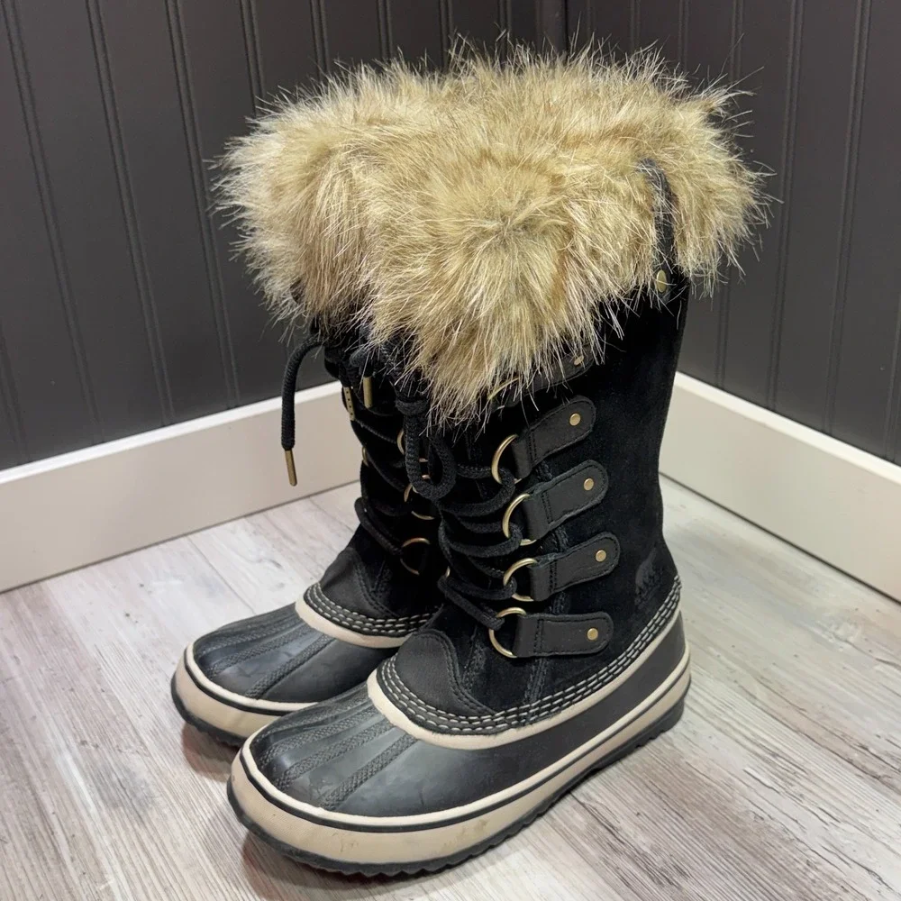 SOREL Joan of Arctic NL2429-010 Black Tall Waterproof Snow Boots Women's Sz 6.5